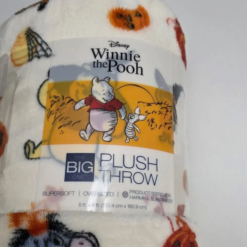 Disney Winnie the Pooh Super Soft Oversized Fall Halloween Plush Throw NEW